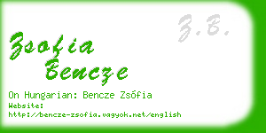 zsofia bencze business card