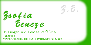 zsofia bencze business card